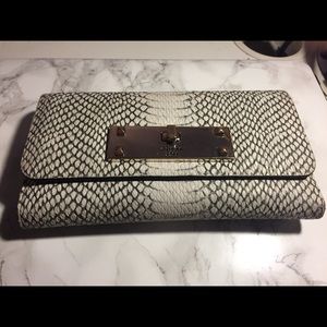 Guess White Faux Snakeskin Wallet
